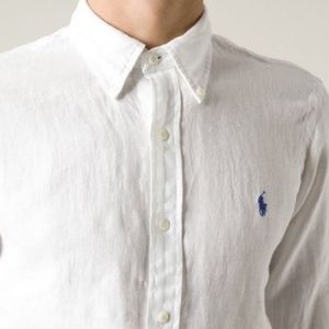 White button down polo shirt